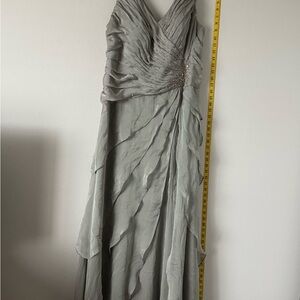 Gray Ruched Sweetheart Prom Gown